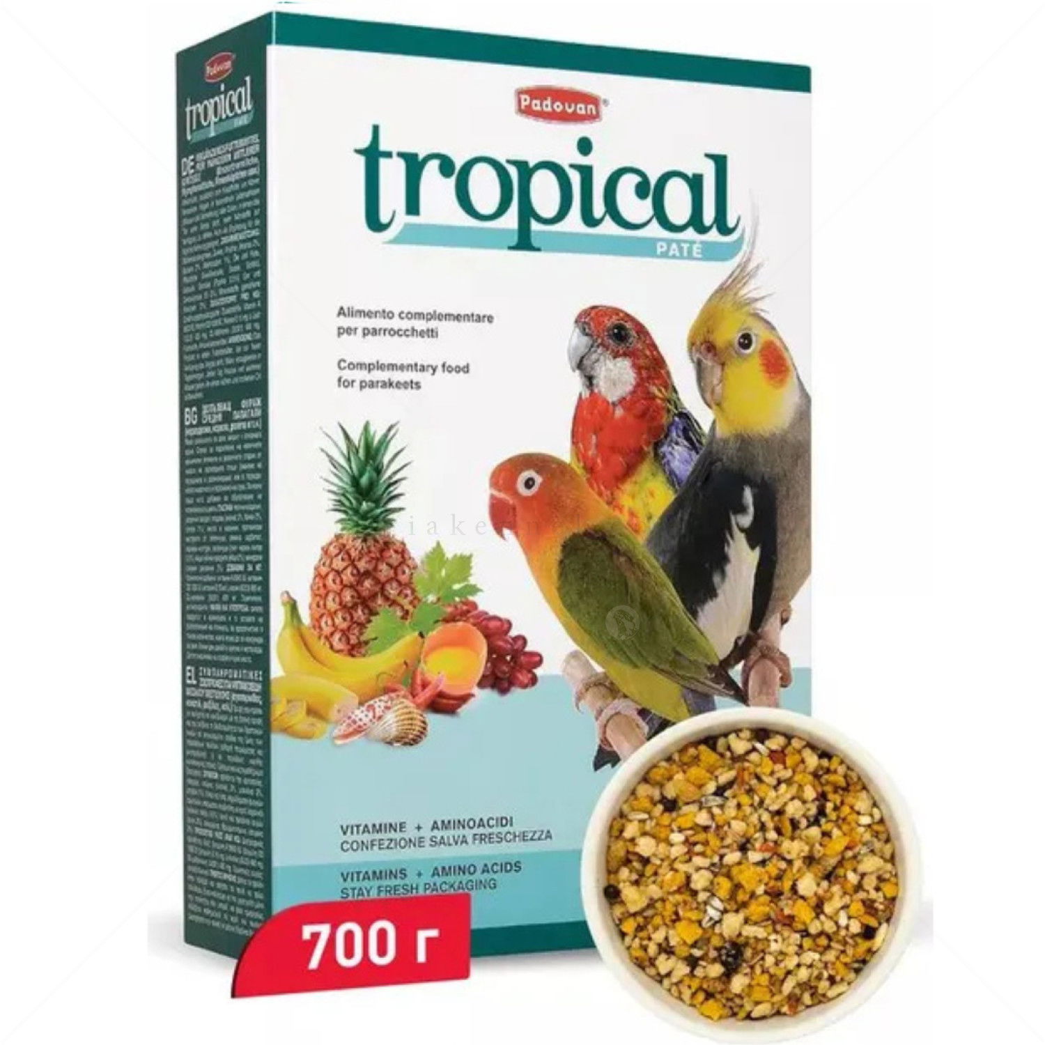 Мека храна с плодове за средни папагали PADOVAN Tropical Pate 0.700 кг