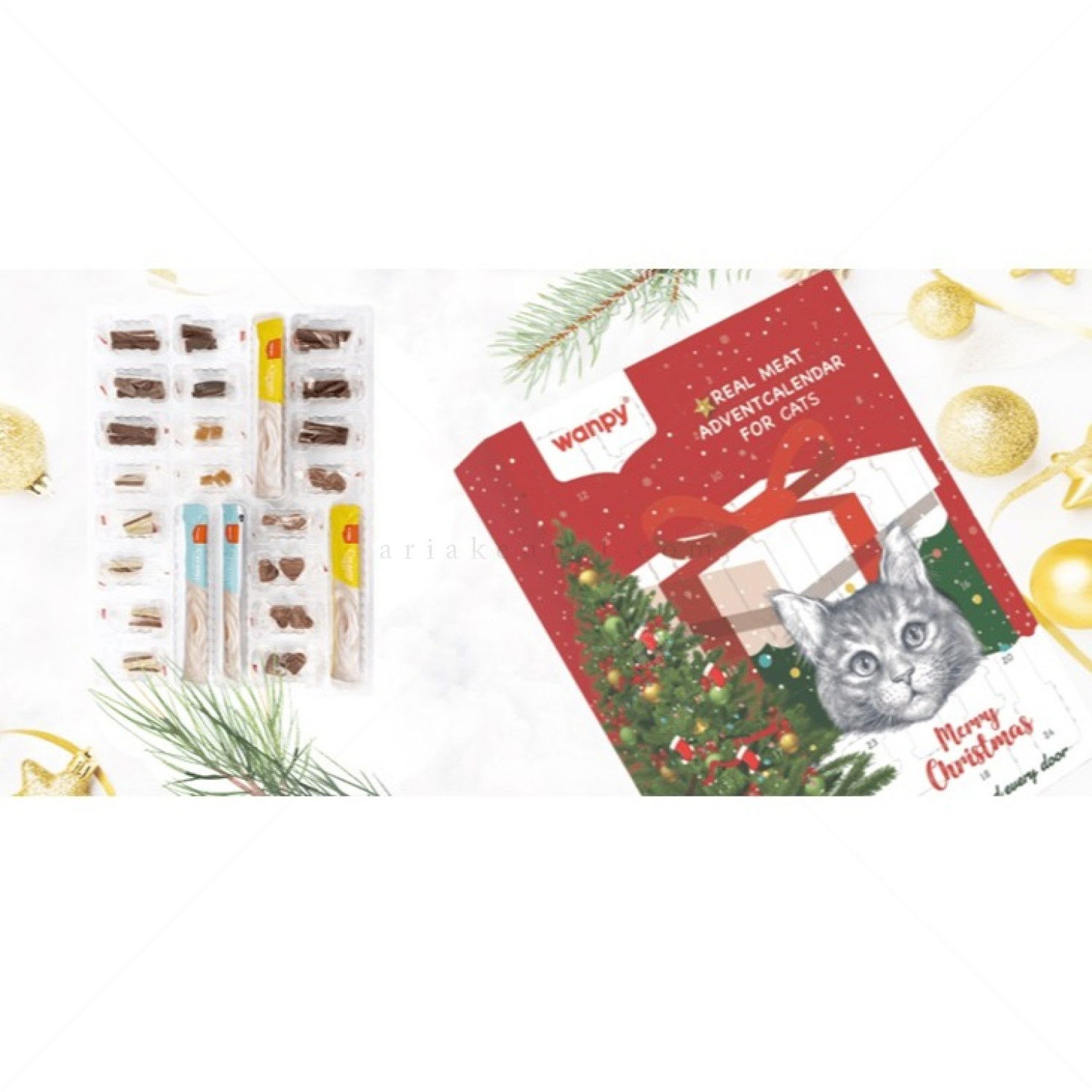 Коледен календар с лакомства за котки WANPY Christmas Calendar 100 гр