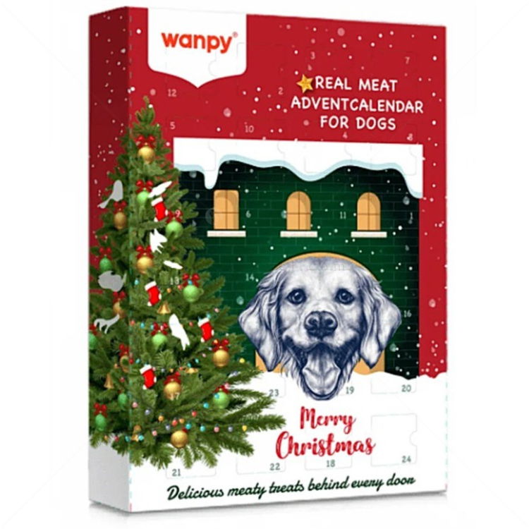 Сет от коледен календар с лакомства, папийонка и играчка Merry Christmas