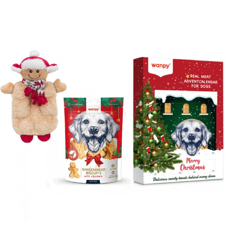 Сет от коледен календар, лакомствo и играчка Merry Christmas