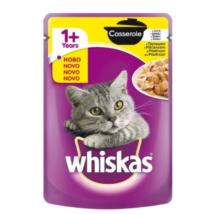 WHISKAS Casserole Adult 85 гр. с пилешко месо в желе