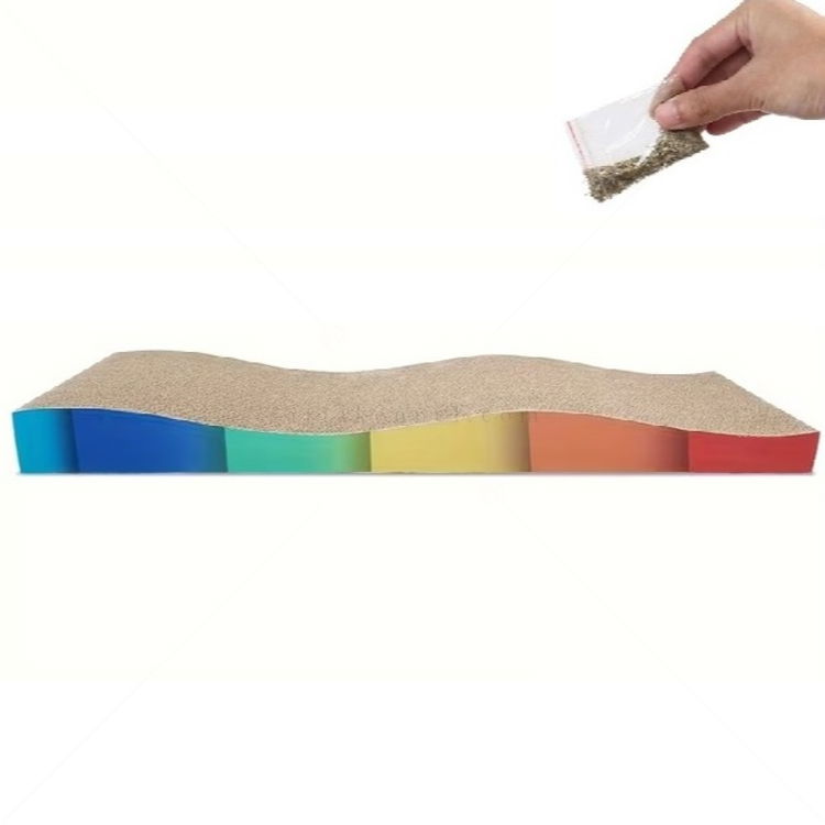 Драскало от картон "Вълна" с котешка билка AMAZONIA, многоцветно