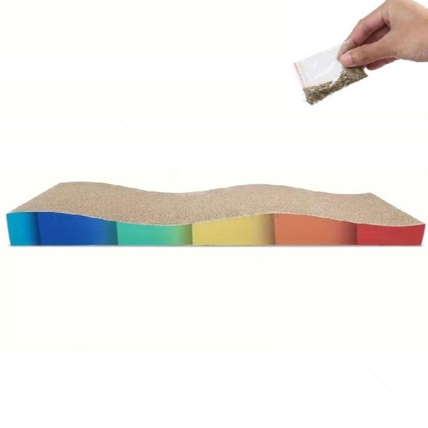 Драскало от картон "Вълна" с котешка билка AMAZONIA, многоцветно