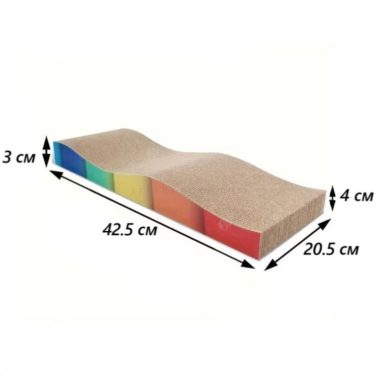 Драскало от картон "Вълна" с котешка билка AMAZONIA, многоцветно