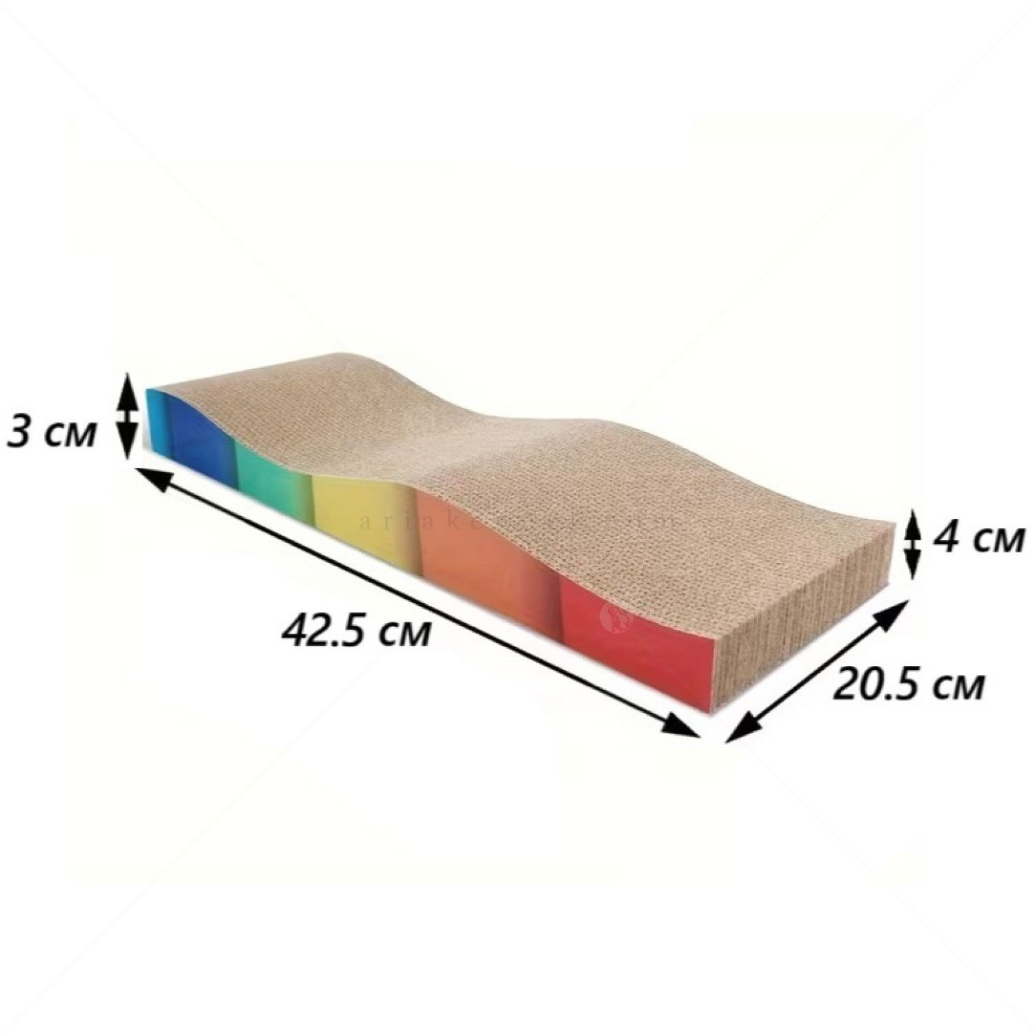 Драскало от картон "Вълна" с котешка билка AMAZONIA, многоцветно