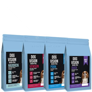 МЕГА ПАКЕТ DOG VISION 4x2 кг - с треска, еленско, патешко и свинско месо