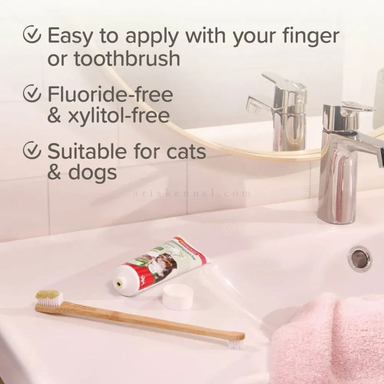 Паста за зъби с вкус на черен дроб, мента и магданоз BEAPHAR