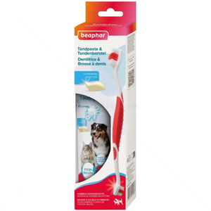 Комплект четка за зъби и паста за зъби с вкус на черен дроб BEAPHAR