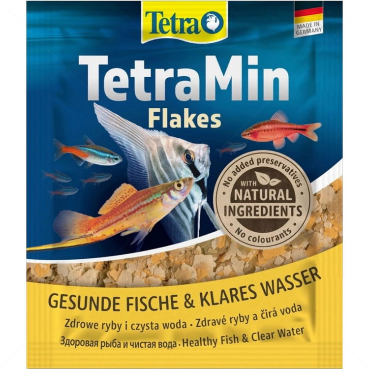 TETRA TetraMin Flakes 12 гр - основна храна на люспи за всички видове декоративни риби