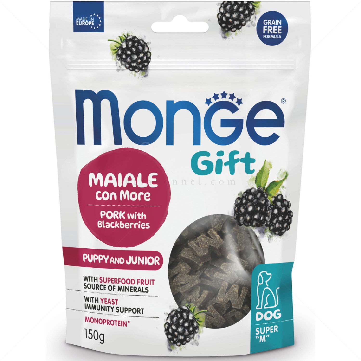 Меки хапки за подрастващи кученца MONGE Gift Super M Puppy&Junior
