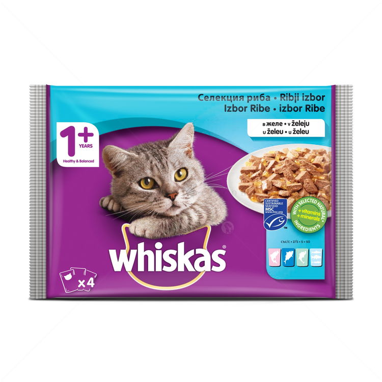 WHISKAS Adult 4х100 гр. Рибни ястия