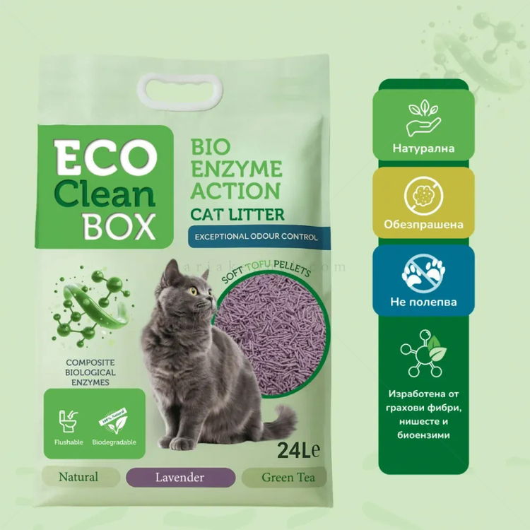 ECO CLEAN BOX 24 л/10 кг Тофу - лавандула, с био ензими