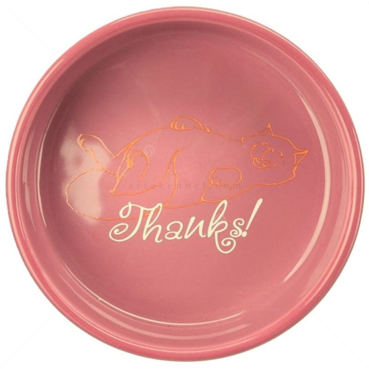 Керамична купа Thanks for service, TRIXIE, розова, 15 см