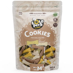 Бисквити големи кокалчета микс LOLO PETS, размер М, 350 гр