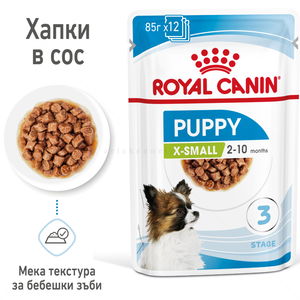 Пауч за подрастващи кученца от мини породи ROYAL CANIN X-Small Puppy