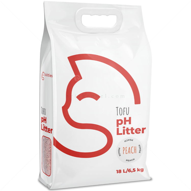 KITTIES Тофу с pH индикатор 18 л/6.5 кг с аромат на праскова