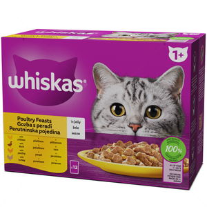 WHISKAS Adult 12х85 гр Птичи ястия в желе