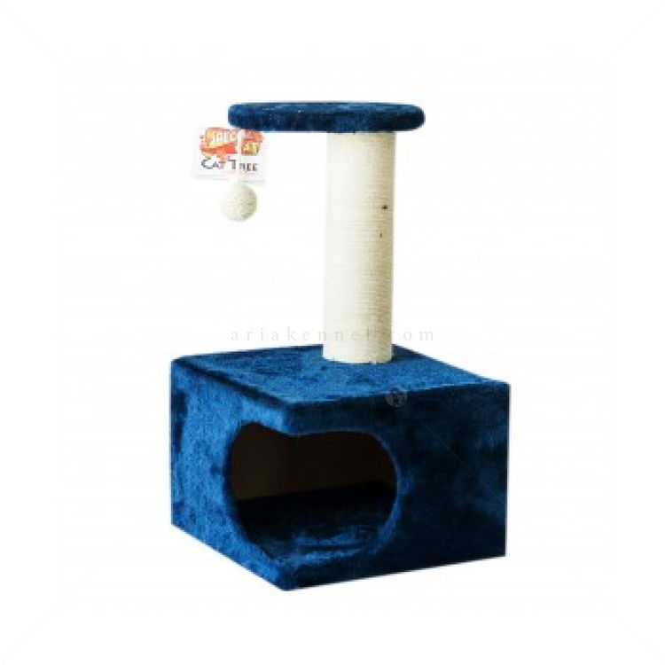 Катерушка с къщичка за спане и топче за игра, SPECIAL CAT, тъмносиня