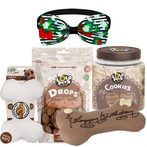 Сет Happy Birthday с торта, бисквитки, папийонка и играчка