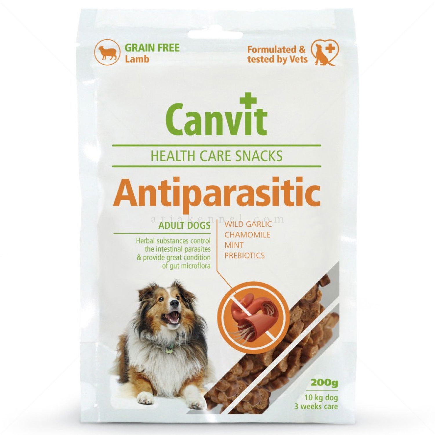 Полувлажни антипаразитни хапки за израснали кучета CANVIT Adult Antiparasitic