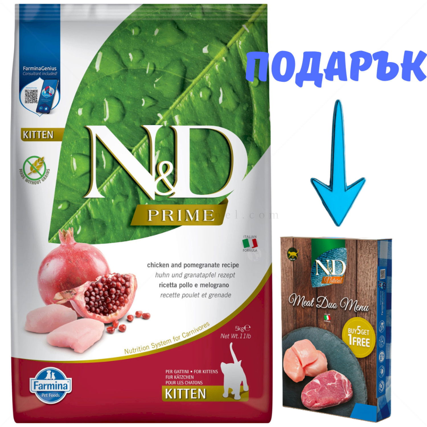 N&D Cat 5 кг Prime Chicken Kitten