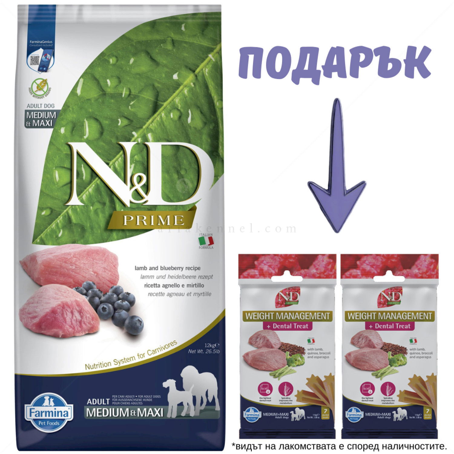 N&D Prime Dog 12 кг Adult Medium&Maxi Lamb and blueberry