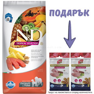N&D Dog 10 кг Adult Medium&Maxi Salmon Tropical Selection