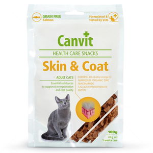 Полувлажни хапки за кожа и козина за израснали котки CANVIT Adult Skin&Coat