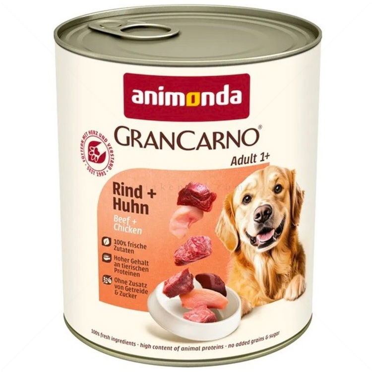 Консерва с говеждо и пилешко месо 800 гр Gran Carno Adult Rind & Huhn