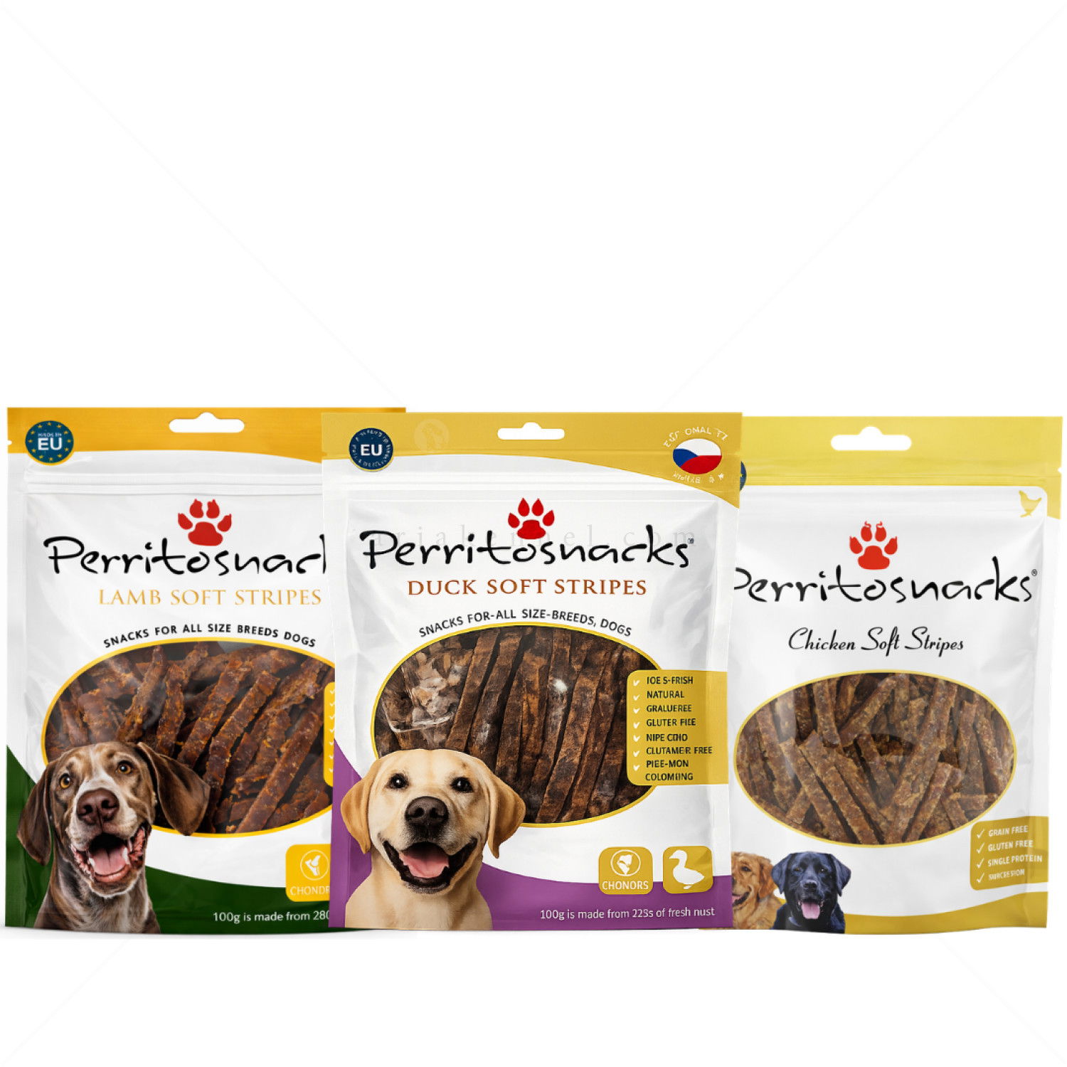 Сет Меки ленти месо PERRITO Premium - с пилешко, агнешко и патешко месо