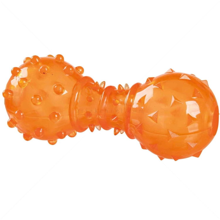Играчка с отвори за лакомства TRIXIE TPR Snack Dumbbell, оранжева
