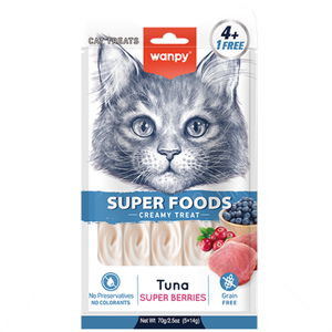 Кремообразно лакомство с вкус на риба тон и горски плодове WANPY Superfoods Creamy Treat Tuna & Super Berries