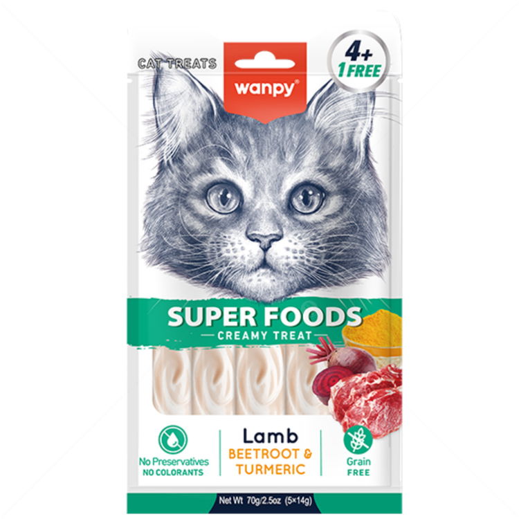 Кремообразно лакомство с вкус на агнешко и куркума WANPY Superfoods Creamy Treat Lamb & Beetroot & Turmeric