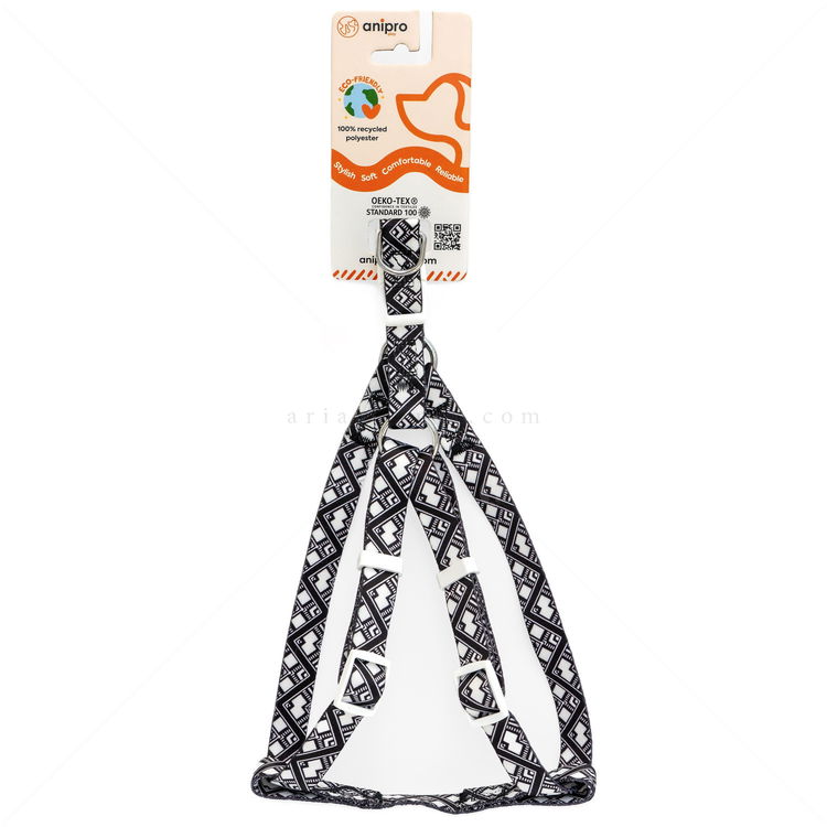 Нагръдник ANIPRO Soft Touch Ethno, размер S, лента с бяла тока