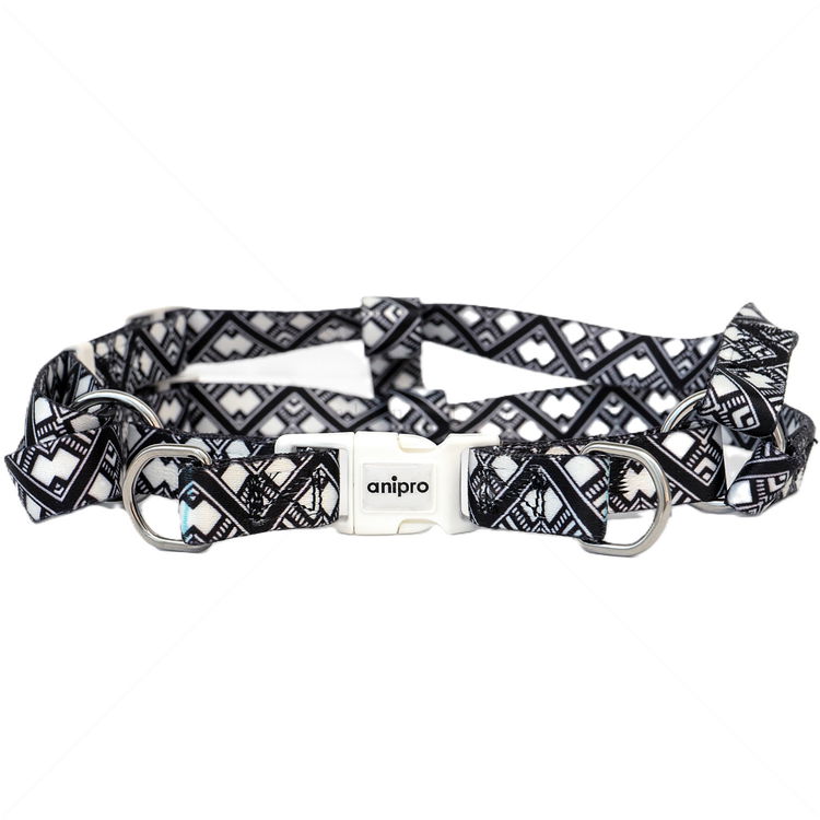 Нагръдник ANIPRO Soft Touch Ethno, размер L, лента с бяла тока