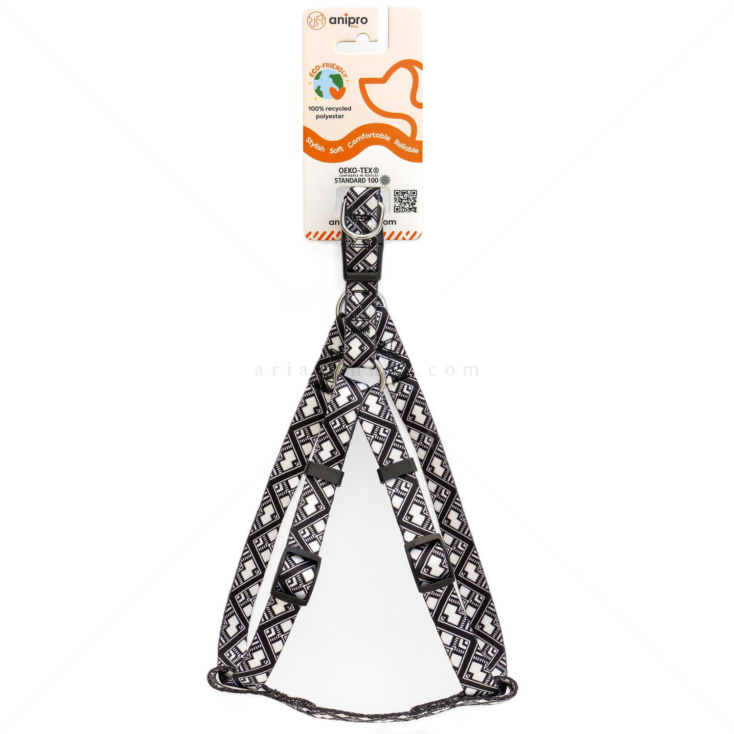 Нагръдник ANIPRO Soft Touch Ethno, размер M, лента с черна тока