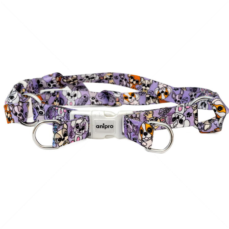 Нагръдник ANIPRO Soft Touch Cute Puppies, размер L, лента с бяла тока