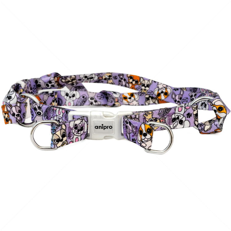 Нагръдник ANIPRO Soft Touch Cute Puppies, лента с бяла тока