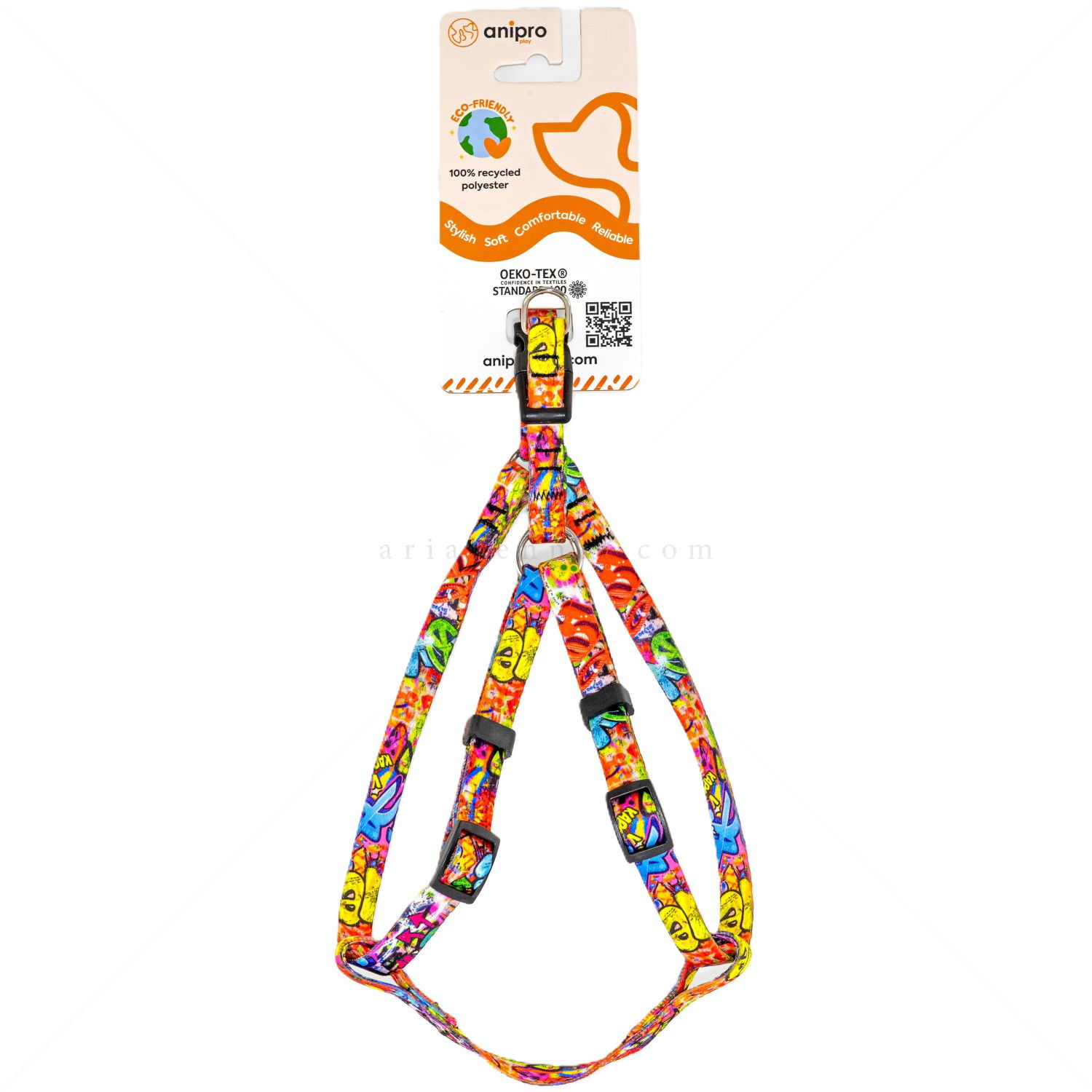 Нагръдник ANIPRO Soft Touch Dog Of The City, лента с черна тока