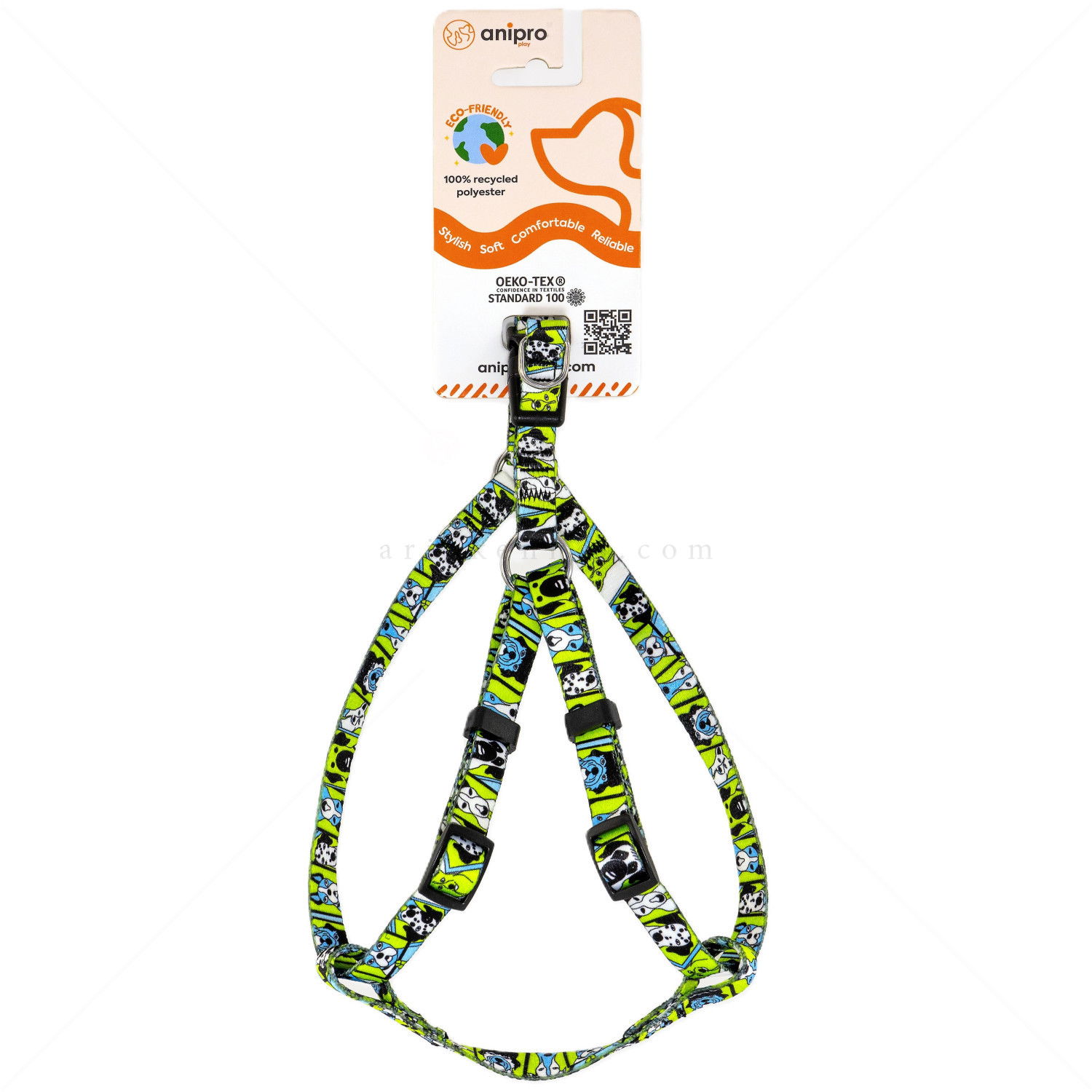 Нагръдник ANIPRO Soft Touch Dog Selfie, лента с черна тока