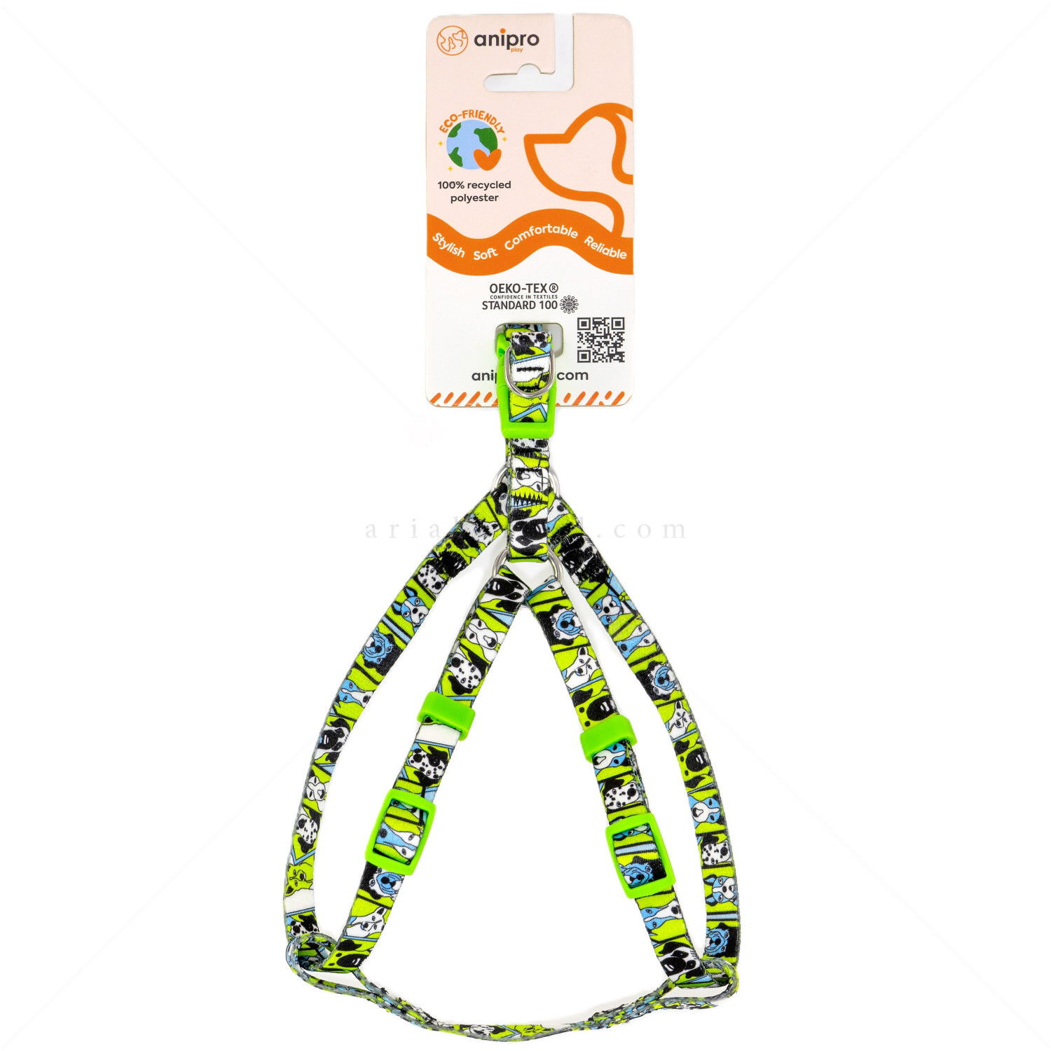 Нагръдник ANIPRO Soft Touch Dog Selfie, размер S, лента със светлозелена тока