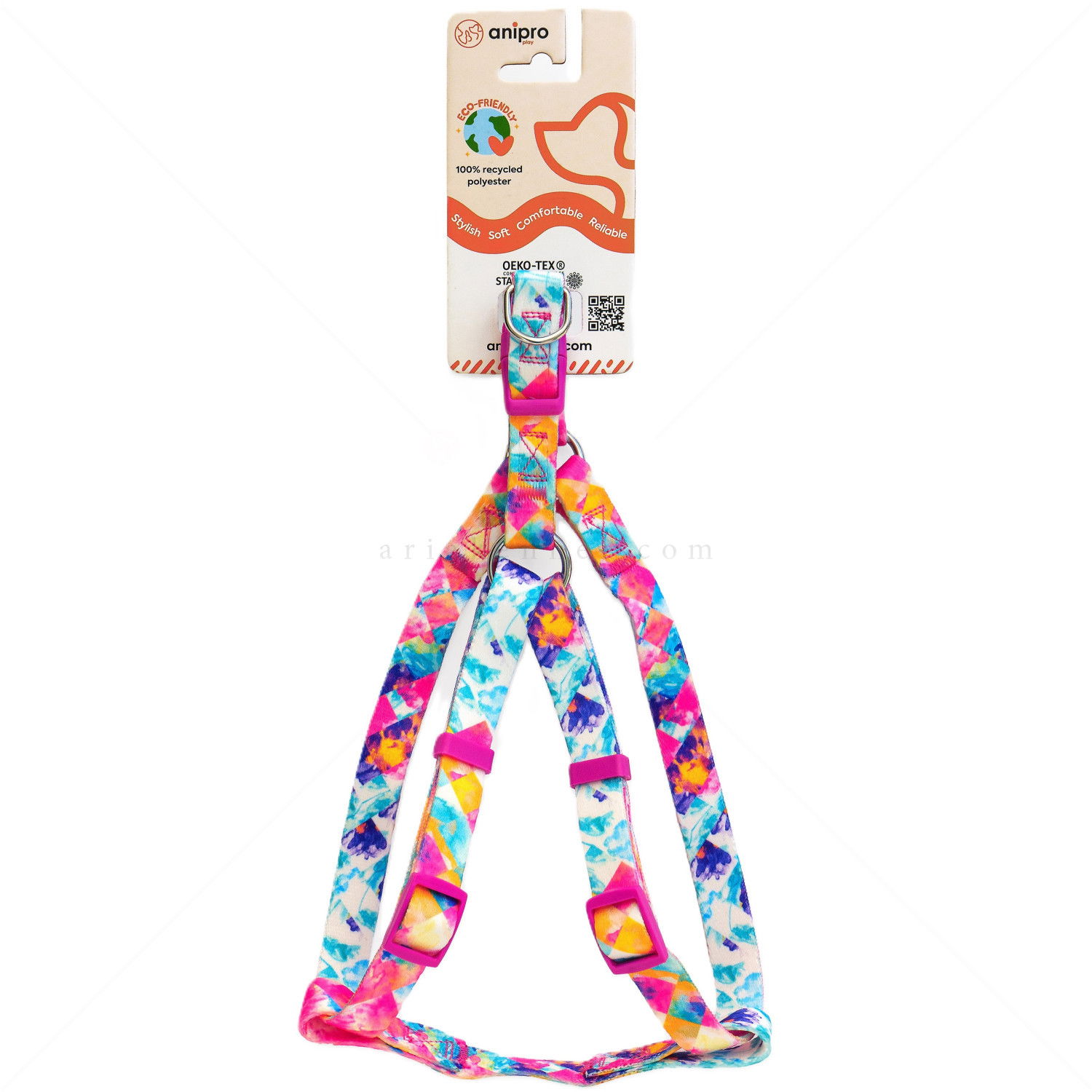 Нагръдник ANIPRO Soft Touch Bold And Beautiful, размер M, лента с цикламена тока