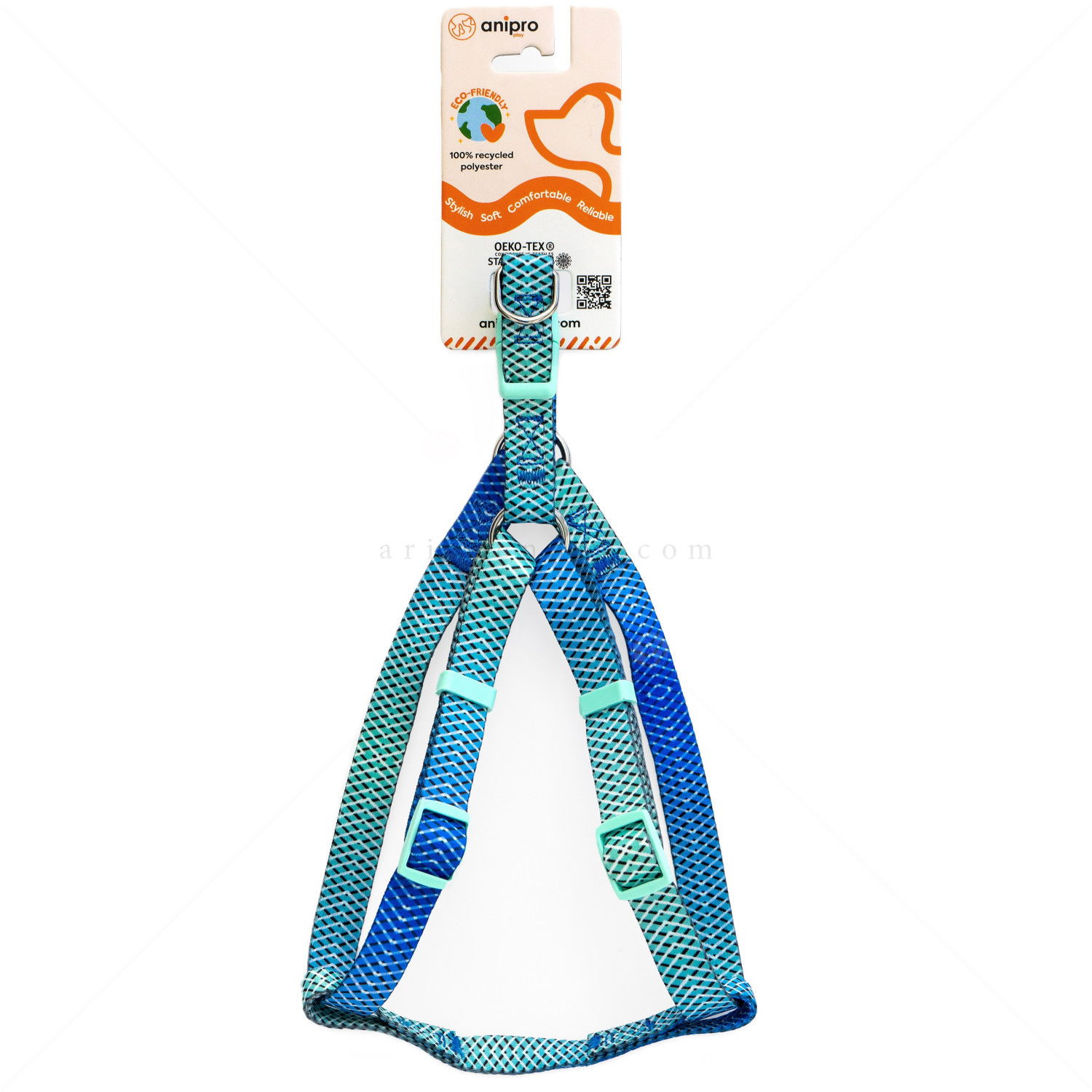 Нагръдник ANIPRO Soft Touch Let's Go, размер M, лента с ментово зелена тока