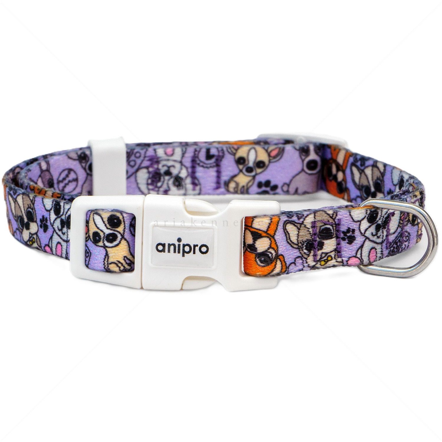 Нашийник ANIPRO Soft Touch Cute Puppies, с бяла тока
