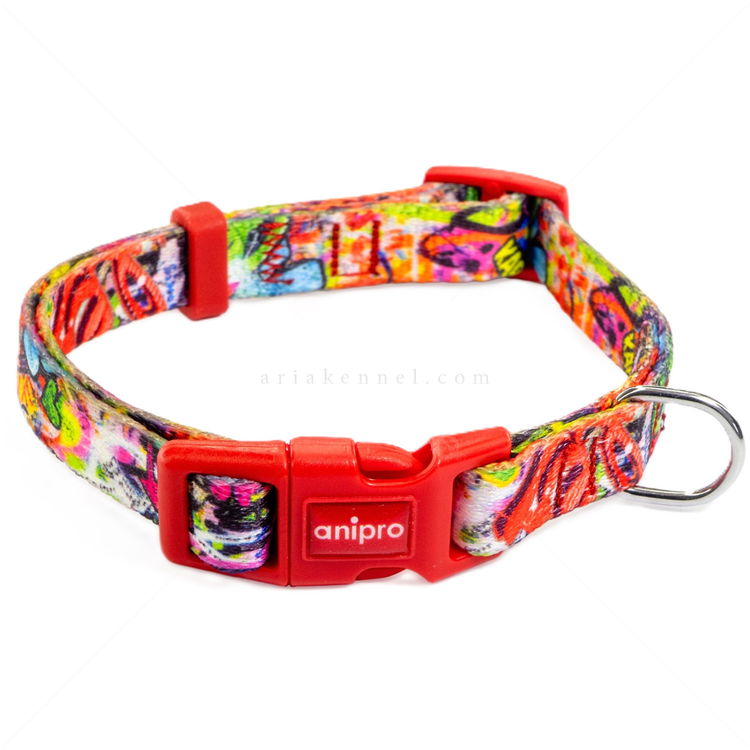 Нашийник ANIPRO Soft Touch Dog Of The City, размер S, с червена тока