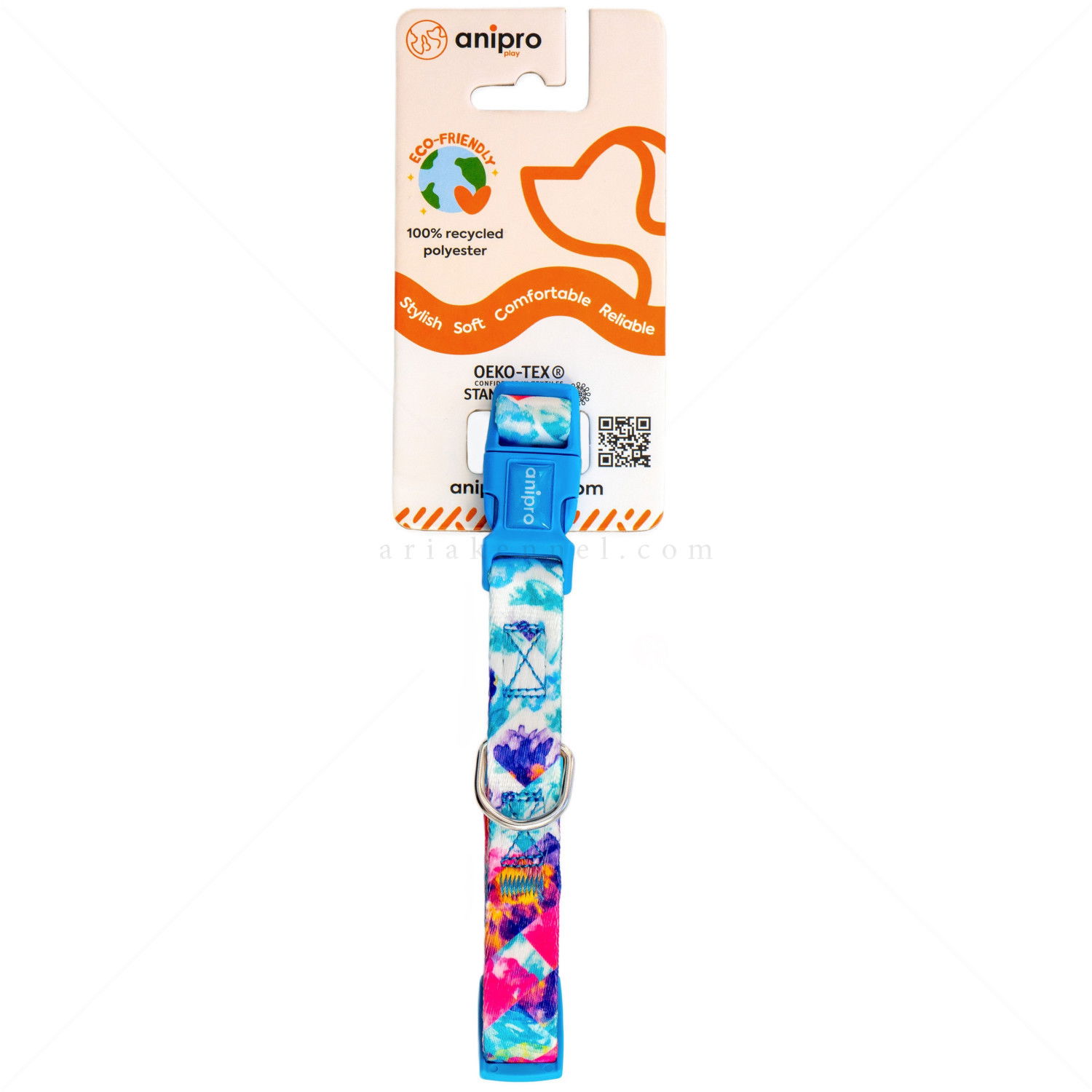 Нашийник ANIPRO Soft Touch Bold And Beautiful, с тюркоазена тока