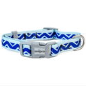Нашийник ANIPRO Soft Touch Blue Whale, размер M, със сива тока