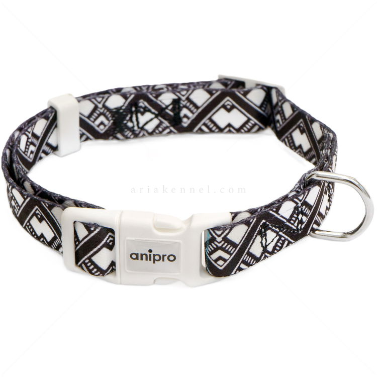 Нашийник ANIPRO Soft Touch Ethno, размер S, с бяла тока