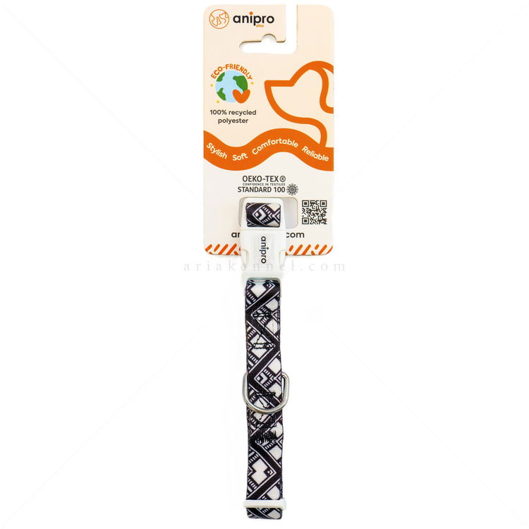 Нашийник ANIPRO Soft Touch Ethno, размер M, с бяла тока