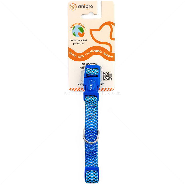 Нашийник ANIPRO Soft Touch Let's Go, размер L, със синя тока